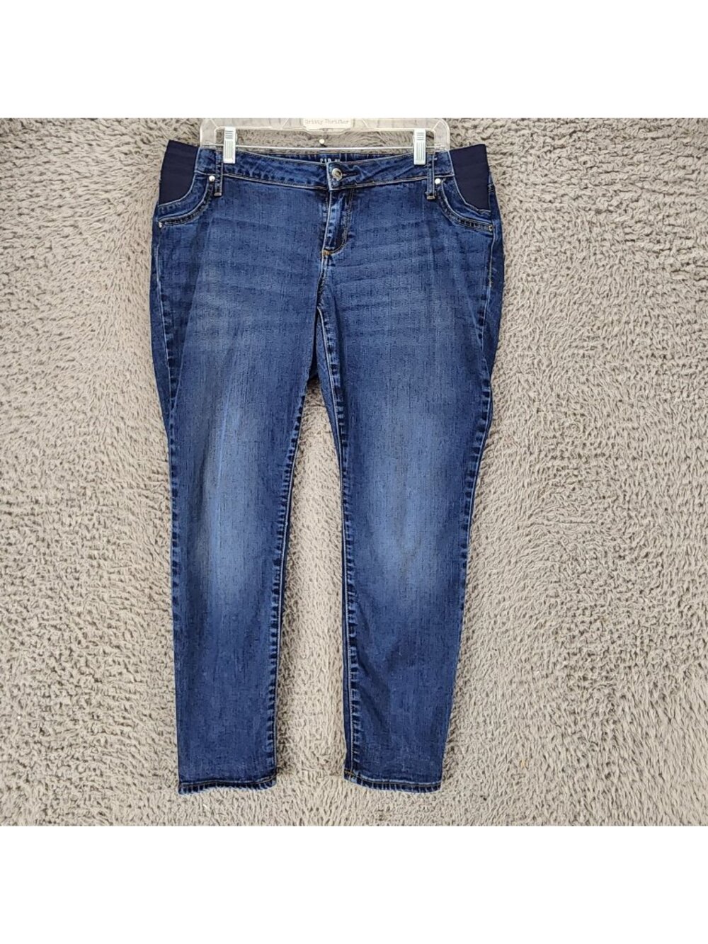 Gap Jeans Womens 32 Petite Blue Stretch Denim Maternity Adjustable Skinny